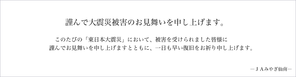謹んで大震災被害のお見舞いを申し上げます。